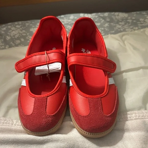 Adidas Samba Jane Red and White Sneakers - Picture 5 of 6